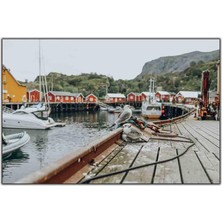 Tablo Dekor Iskeledeki Martılar Kanvas Tablo