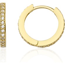 Fiyonk Kuyumculuk 14 Ayar Altın Taşlı Tamtur Halka Küpe