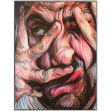 Tablo Dekor Hamur Yüzlü Adam Kanvas Tablo