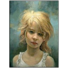 Tablo Dekor Sarı Saçlı Mavi Gözlü Çocuk Kanvas Tablo