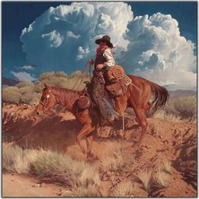 Tablo Dekor At Binen Kovboy Kanvas Tablo