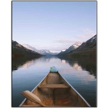 Tablo Dekor Teknenin Ucundaki Dağlar Kanvas Tablo