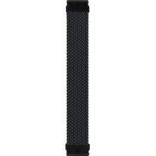Microsonic Samsung Galaxy Watch 6 44MM Kordon, (Medium Size, 155MM) Braided Solo Loop Band Siyah