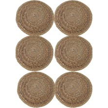 Safestore 6lı Hasır Supla Örgü Amerikan Servis Tabak Tava Tencere Altlığı Bambu Sofra Servis Sunum Yanmaz