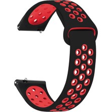 Microsonic Samsung Gear S3 Classic Rainbow Gently Band Kordon Siyah Kırmızı