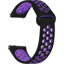 Microsonic Oneplus Watch Rainbow Gently Band Kordon Siyah Mor