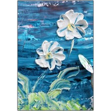 Tablo Dekor Papatya Yoğun Yağlı Boya Dokulu Tablo