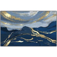 Tablo Dekor Altın Dokunuşlu Soyut Manzara Yağlıboya Dokulu Tablo