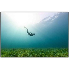 Tablo Dekor Denizin Dibine Ulaşan Dalgıç Kanvas Tablo