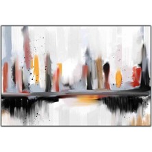 Tablo Dekor Soyut Şehir Imgeleri Yağlı Boya Dokulu Tablo