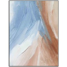 Tablo Dekor Soyut Pastel Tonlu Lila Dalgalar Yağlı Boya Dokulu Tablo
