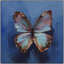 Tablo Dekor Kelebek Yağlı Boya Dokulu Tablo