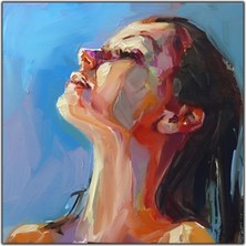 Tablo Dekor Gün Işığında Kadın Yağlı Boya Dokulu Tablo