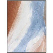 Tablo Dekor Soyut Lila ve Kahverengi Desenler Yaplı Boya Dokulu Tablo