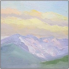 Tablo Dekor Pastel Tonlu Dağ Manzarası Yağlı Boya Dokulu Tablo