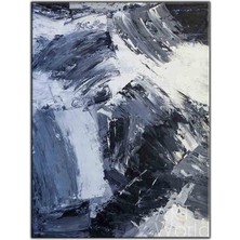 Tablo Dekor Siyah Beyaz Dokular Yağlı Boya Dokulu Tablo