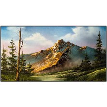 Tablo Dekor Dağlar ve Ağaçlar Orijinal Yağlı Boya Tablo