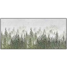 Tablo Dekor Soyut Çam Ağaçları Orijinal Yağlı Boya Tablo