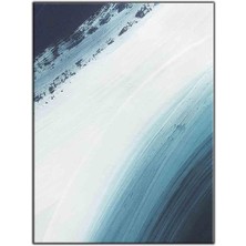 Tablo Dekor Soyut Mavi Gölgeler Yağlı Boya Dokulu Tablo