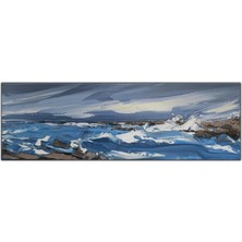 Tablo Dekor Durgun Deniz Yağlı Boya Dokulu Tablo