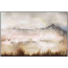 Tablo Dekor Dağ ve Çalılar Yağlı Boya Dokulu Tablo