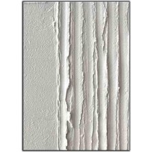 Tablo Dekor Soyut Beyaz Çizgiler Orijinal Yağlı Boya Tablo