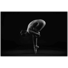 Tablo Dekor Siyah Beyaz Balerin Nü Kanvas Tablo