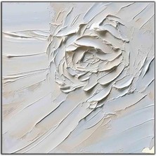 Tablo Dekor Soyut Pastel Tonlu Zemin ve Gül Orijinal Yağlı Boya Tablo