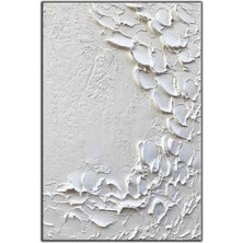 Tablo Dekor Soyut Beyaz Desenler Orijinal Yağlı Boya Tablo