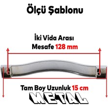 Badem10 Akasya Metal Mobilya Mutfak Dolabı Çekmece Kapı Dolap Kapak Kulpu Kulbu Krom 128 mm Kulp