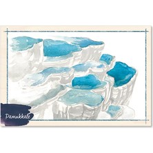 Anadolia Pamukkale Travertenleri Ahşap Kartpostal