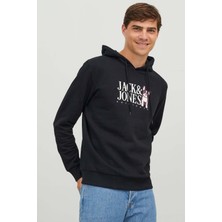 Jack & Jones Jorbeware Sweat Hood Fst Erkek Siyah Sweatshirt 12244219-Black