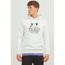 Jack & Jones Jorbeware Sweat Hood Fst Erkek Gri Sweatshirt 12244219-Grey