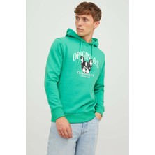 Jack & Jones Jorbeware Sweat Hood Fst Erkek Yeşil Sweatshirt 12244219-Green