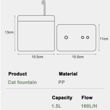 Nantuan Electronicword 1.5l Usb Sessiz Pet Su Sebili - Yeşil (Yurt Dışından)