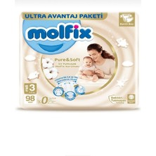 Molfix Pure&soft Bebek Bezi Beden:3 4 - 9 kg Midi 98 Adet Ultra Avantaj Paketi