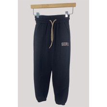 Mojo Bebek Kız Çocuk Girl Baskılı Biye Detaylı Eşofman Altı 25002 Siyah