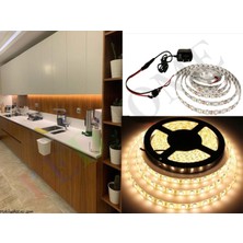 Led Home Mutfak Dolabı İçin Şerit LED + 12V Adaptör Tak Çalıştır Aç Kapa Anahtarlı