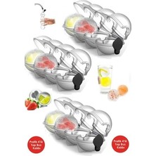 Sodelicious Küre Buz Topu Kalıbı Yuvarlak Buz Topu Dondurucu 4'lü