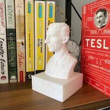 Root Made Nikola Tesla Büstü Dekoratif Obje Kitaplık Dekor Hediyelik Biblo