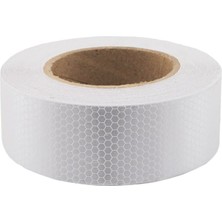 Oto Aksesuarcım Petekli Reflektif Fosfor Şerit Bant Reflektör Beyaz 5cm x 25 Metre