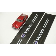Dk Volvo Logo Karbon Fiber Deri Kapı Eşiği Dekoratif Koruyucu Şeritleri