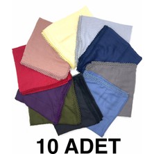 Naz Ipek 10'lu Set Kenarları Oyalı %100 Pamuklu Yazma 100X100CM Eşarp Toptan Dağıtmalık