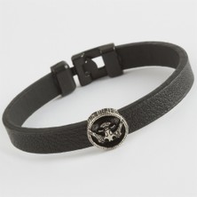 Feryal Çift Başlı Kartal Kaliteli Suni Deri Bileklik