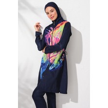 Pierre Cardin Uzunkollu Fermuarlı Tesettür Mayo Desenli 231904