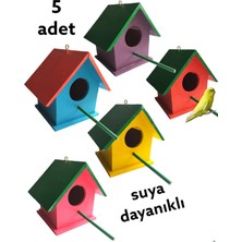 Ncy Home Ahşap Kuş Yuvası Dış Mekan Suya Dayanıklı 5 Adet