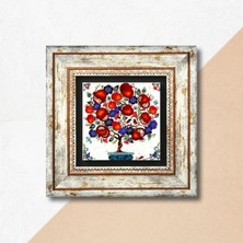 Pinecone Nar Ağacı Taş Duvar Tablosu Çerçeveli Duvar Dekoru Wall Art T1-03