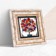 Pinecone Nar Ağacı Taş Duvar Tablosu Çerçeveli Duvar Dekoru Wall Art T1-03