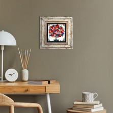 Pinecone Nar Ağacı Taş Duvar Tablosu Çerçeveli Duvar Dekoru Wall Art T1-03