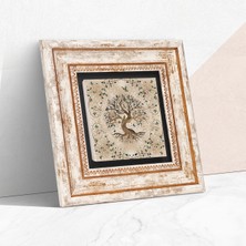 Pinecone Hayat Ağacı Taş Duvar Tablosu Çerçeveli Duvar Dekoru Wall Art T1-07